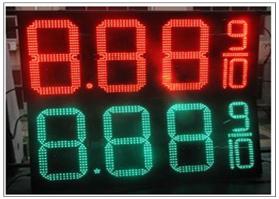 20“ Rode/groene kleuren LEIDEN Benzinestationteken voor Brandstof reclamebenzine, 8000nits-Helderheid